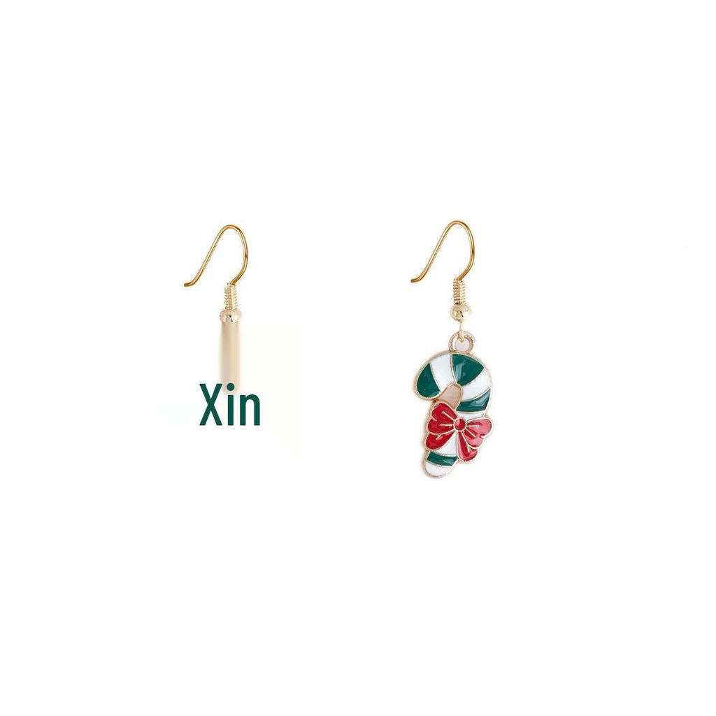 Santa Claus & Gingerbread Man Christmas Hat Earrings – European & American Style Festive Fashion for Women