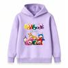 Kids Boys Girls Cartoon Character Print Pullover Hoodie, Casual Long Sleeve Warm Loose Sweatshirt for Toddlers Children Daily Wear Gift