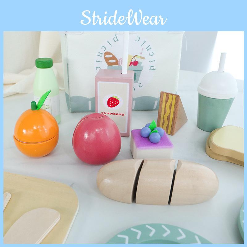 Childrens Wooden Fruit And Vegetable Cutting Play Set For Imaginative Kitchen Fun