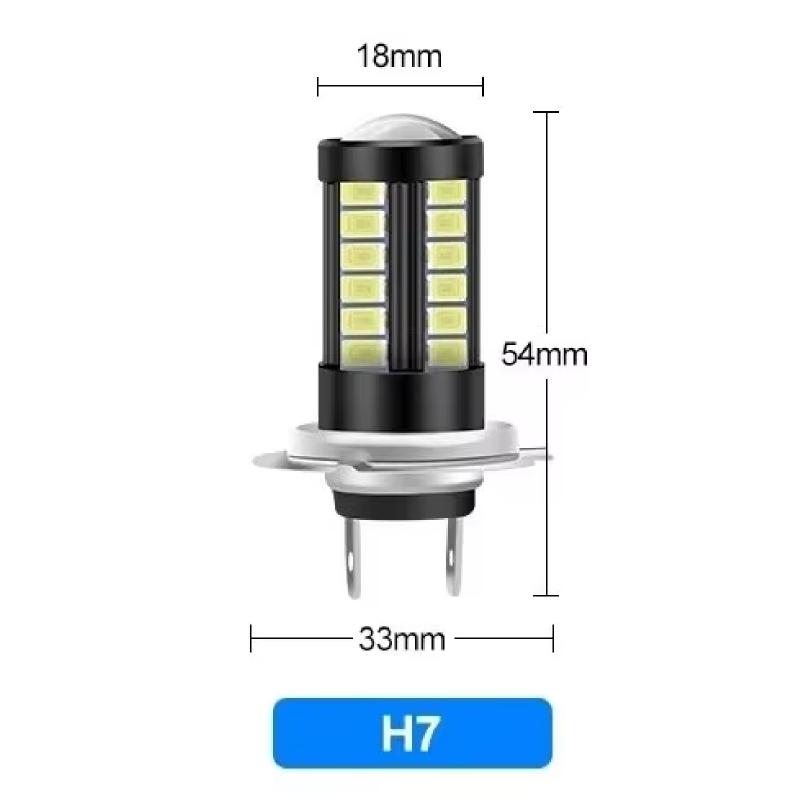 2pcs 12-24V H7 H4 H11 5730 Chips 33smd 9005 HB3 HB4 9006 LED Bulbs Fog Lamp Headlight Bulb Running Light Car Driving Light 6000K