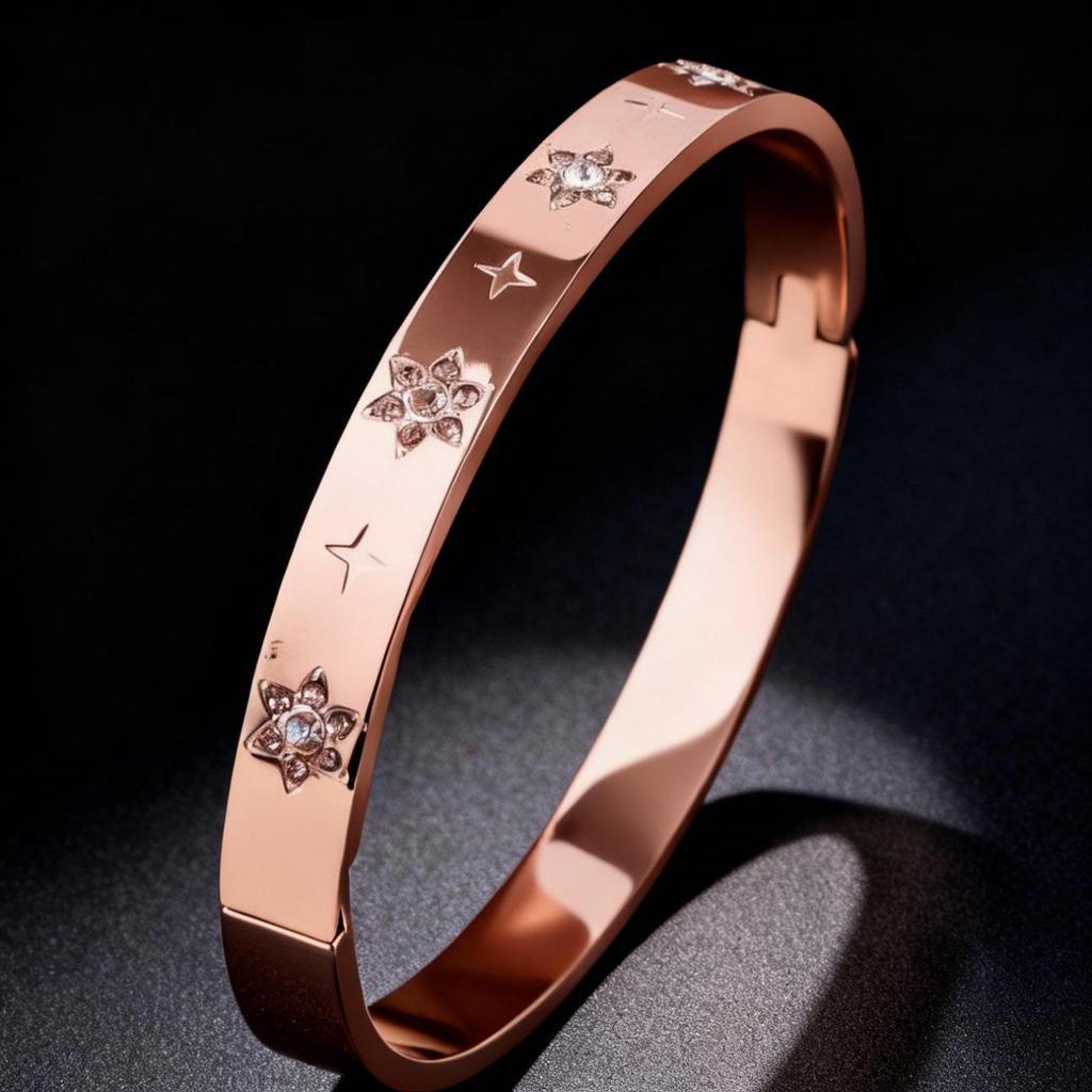 Women's Luxury Stainless Steel Bracelet: Electroplated Titanium, Full Diamond Set, European-American Style