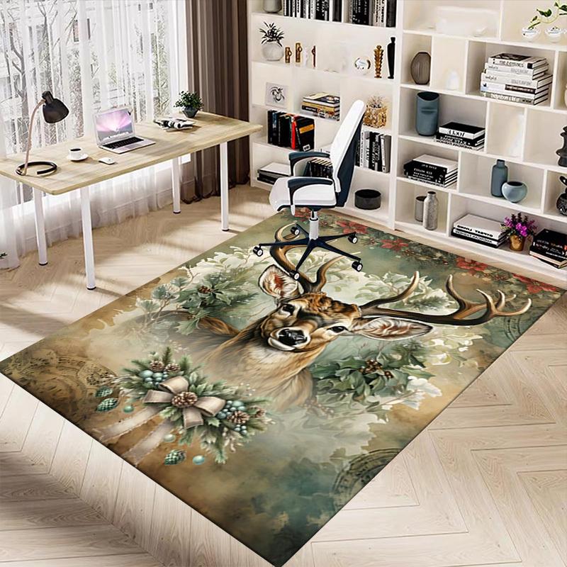 1 Stück Rentier Weihnachtsteppich Büro Teppich Außenmatte Heimdekoration Bereichsteppich Festival Geschenk