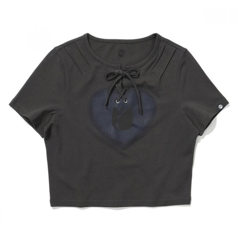 Women S STring ShorT Sleeve T ShirT  Charcoal 090