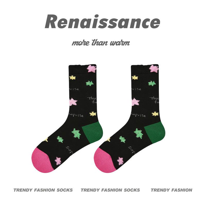 Renaissance Women's Vertical Stripe Lace Socks - Summer/Autumn Trend