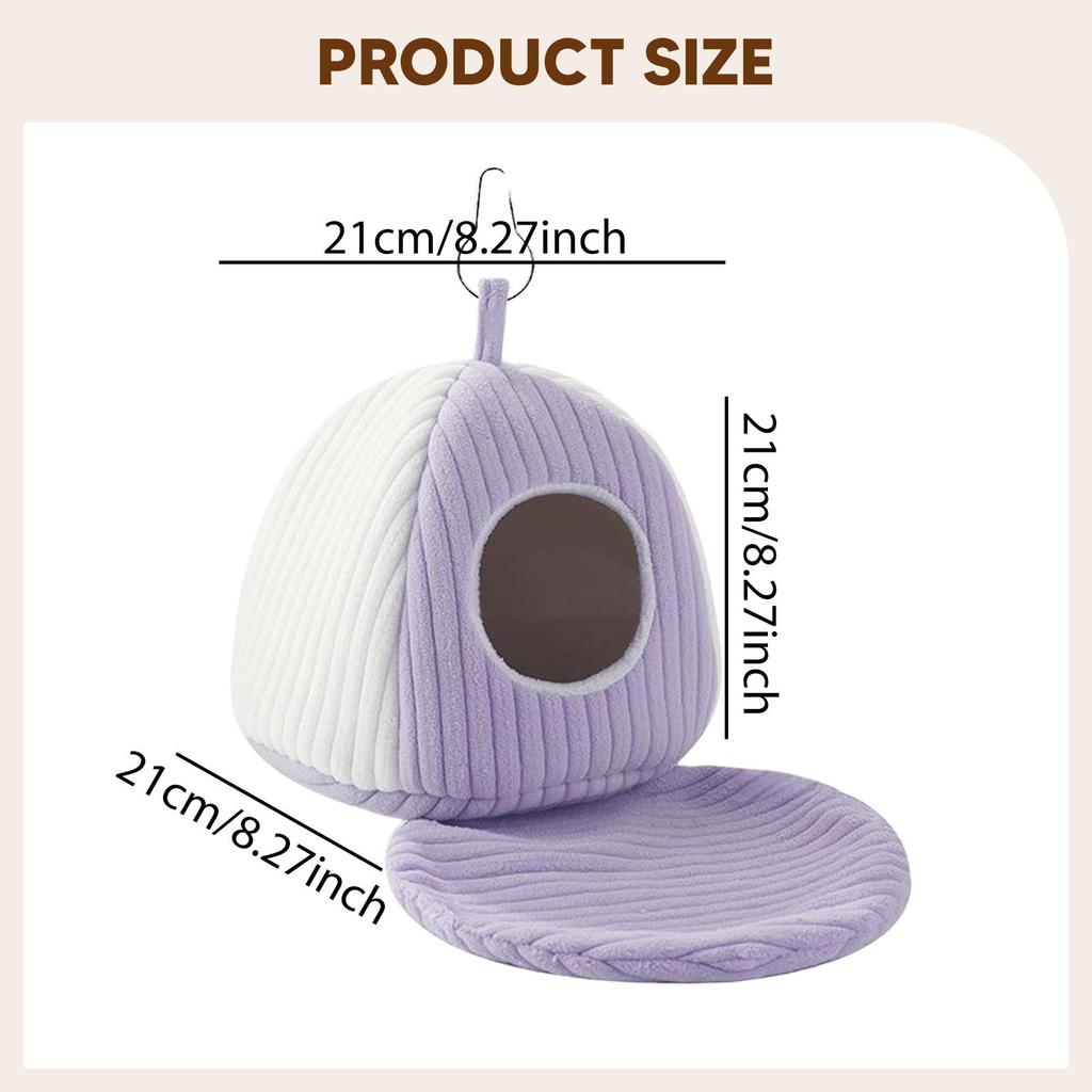 Bird Nest Cozy Easy Installation Comfortable Parrot Nest House Bird Bed with Mat for Conure Winter African Grey Budgerigar Macaw