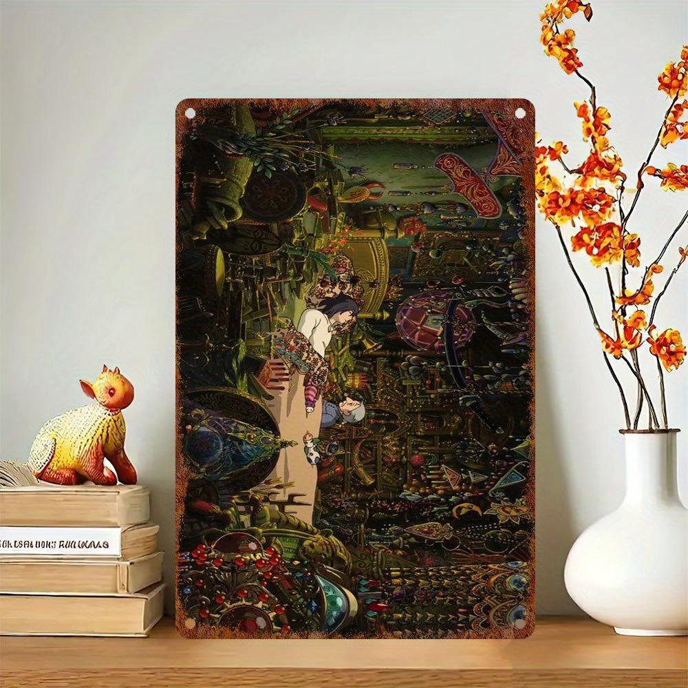 Vintage Iron Wall Art Colorful Asian Style Traditional Women Figure Metal Wall Plaque for Home Bar Kitchen Dining Room Decor