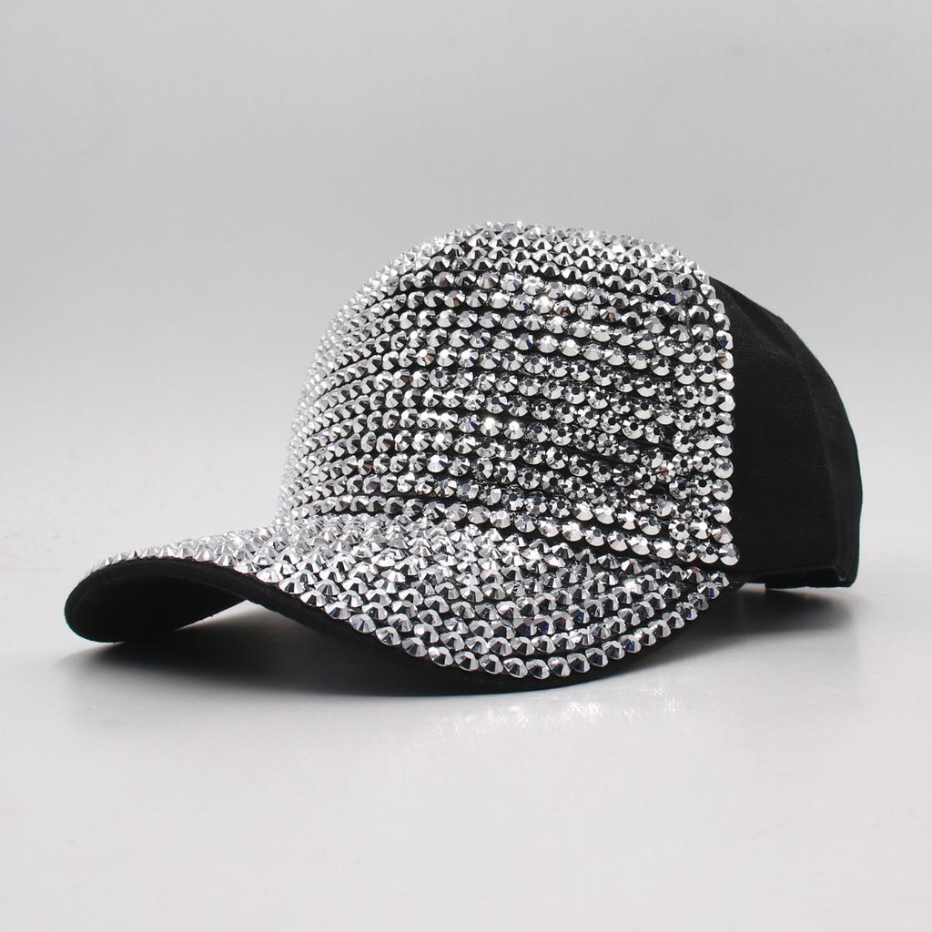 Diamond Hat Female Cap Casual Rhinestone Baseball Cap Sequin Visor Handmade Visor