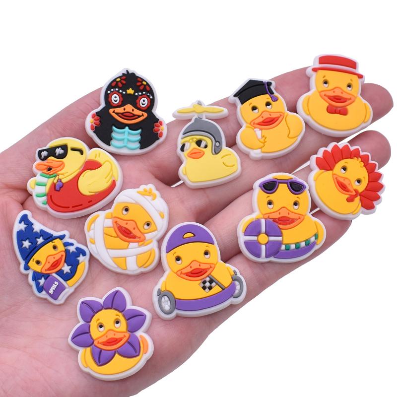 Schuh-Charm, DIY-Anstecker, süße Cartoon-gelbe Ente, Schuh-Dekoration, Schnalle für Loch, Schuhe, Charms-Set, Zubehör, Kinder, Jungen, Mädchen, Geschenk
