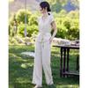 TERRE BLEUE Women's Linen Blend Two-Piece Set