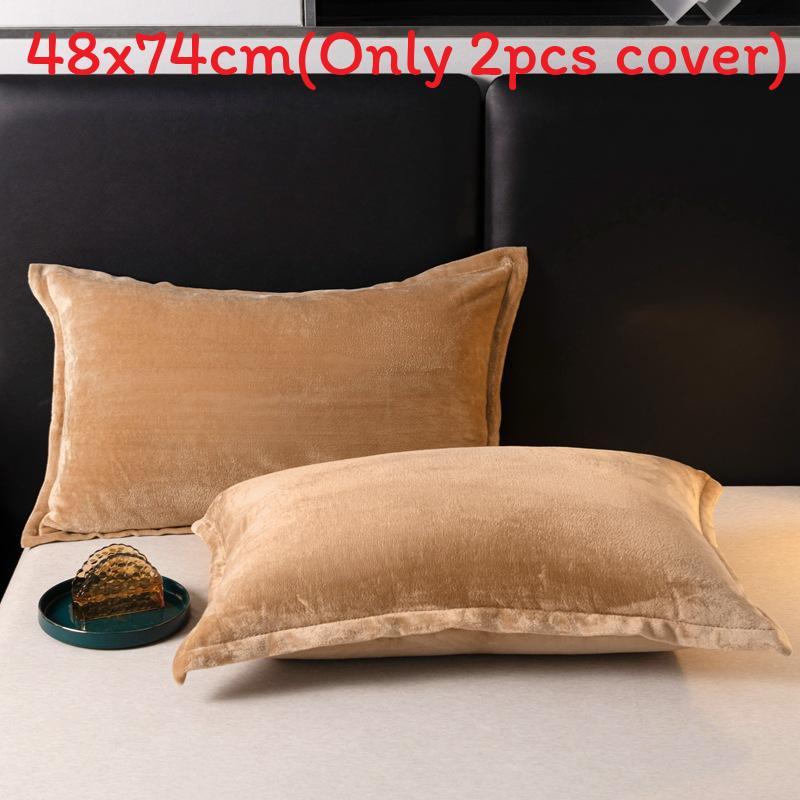Modern Simplistic Doublesided Milk Velvet Pillowcase With Crystal Fleece For Home Comfort