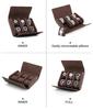 Handmade Vintage Crazy Horse Leather Watch Box with 6 Slots - Creative Travel Storage Box