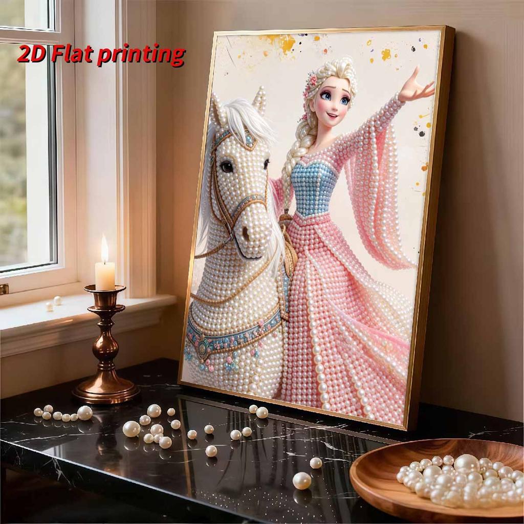 Disney Pearl Painting Elsa DIY Pearl Artwork This Is A Handmade Gift That Can Be Used for Wall Decoration Suitable for Home and Office Environments