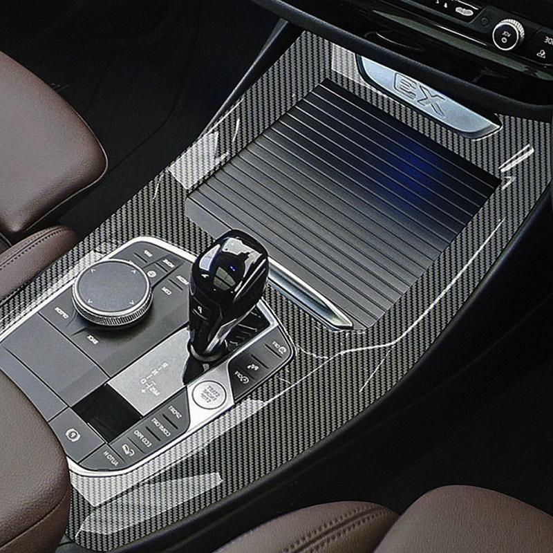 Carbon Fiber For BMW X3 G01 X4 G02 2022 Car Gear Shift Knob Central Handbrake Covers Interior Auto Accessories Stickers Trim