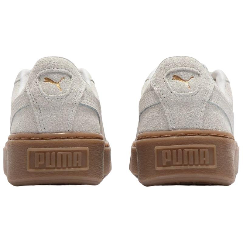Puma Zapatillas Deportivas de Plataforma de Ante Core de Caña Baja para Mujer Blancas Grises 392135-01