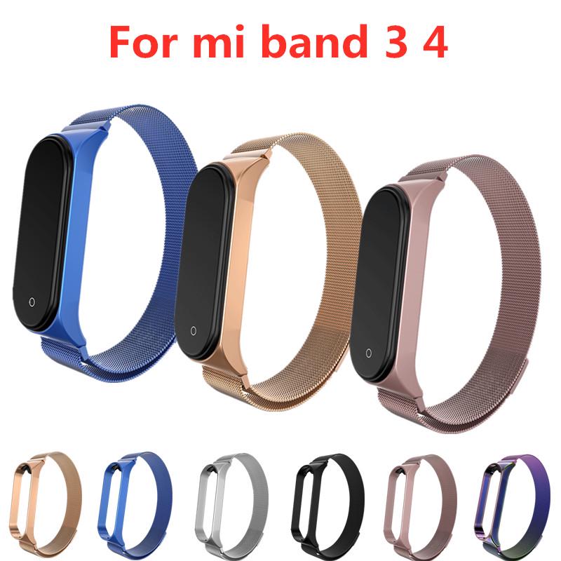 

Mi группа 4 3 Металлический Магнитный базовый браслет ремешок для Xiaomi Mi Band 3 4 браслет Wrist полоса Ремешок