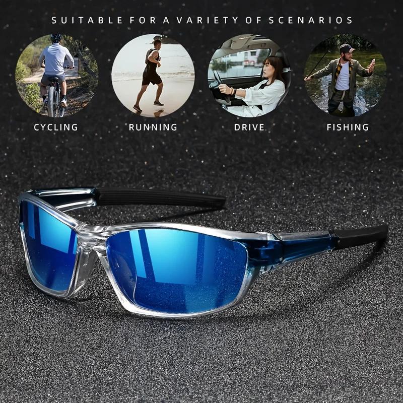 2pcs Sports Polarized Sunglasses for Men Lightweight Night Vision Male Shades Cycling Driving Fishing Fashion Mirror Sunglasses