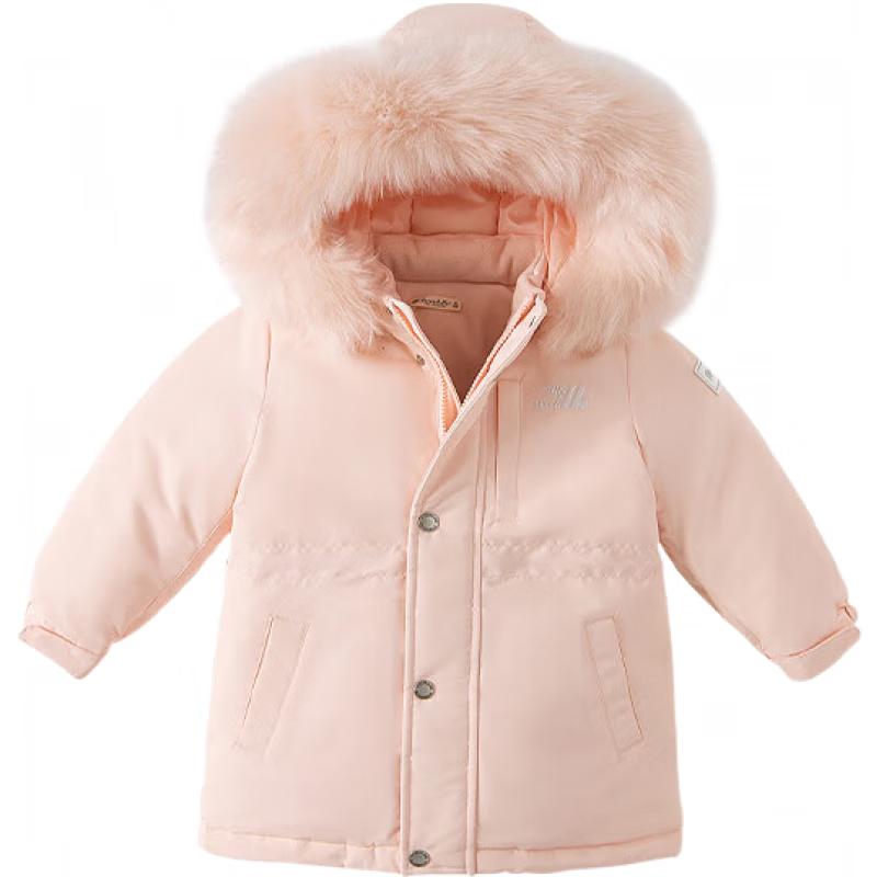 DAVE&BELLA Girls Three-Proof Thickened Long Down Jacket 130cm