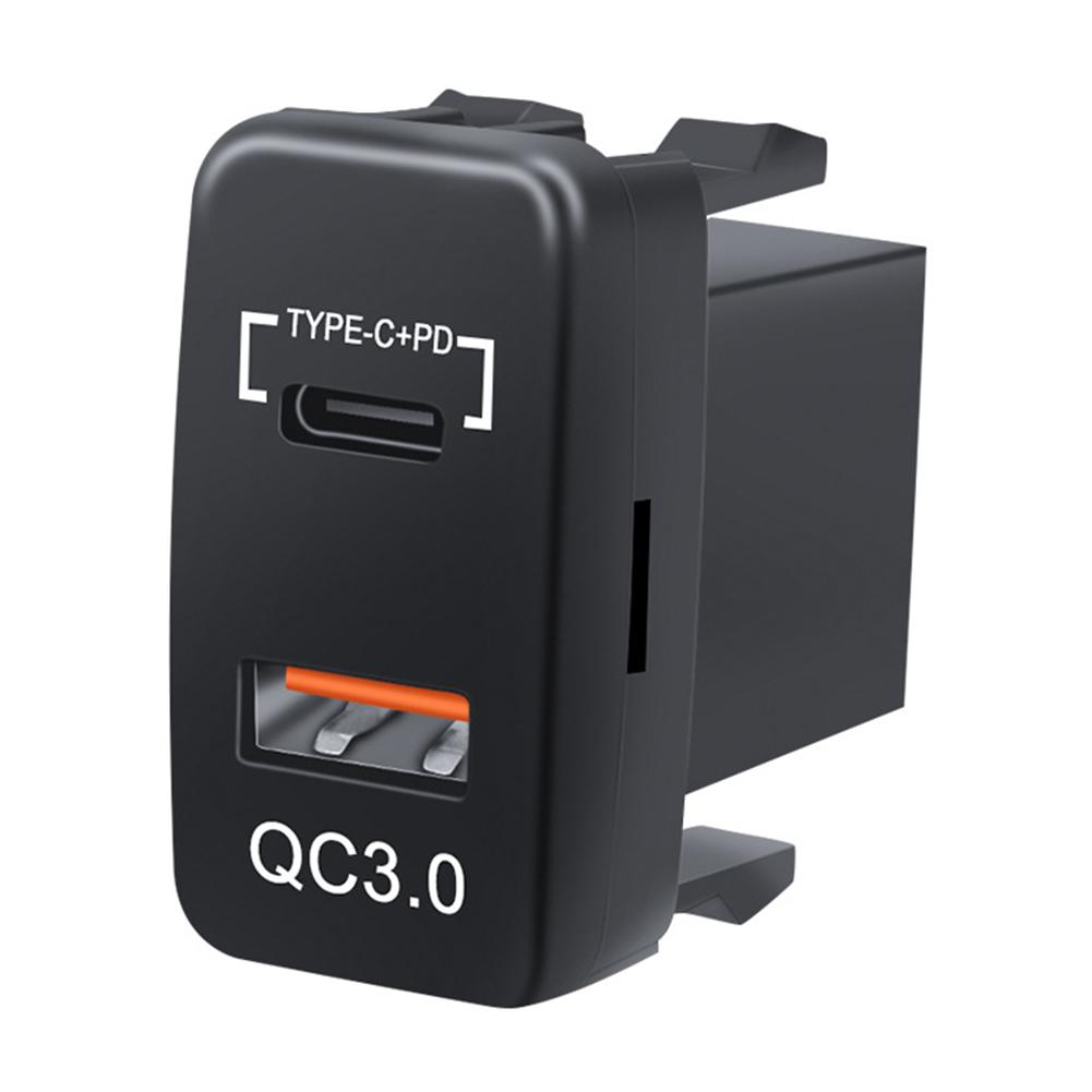 12-24V Auto Mobile Phone Charger Adapter Fast Charging QC3.0 Type C PD Car Socket Charger Dual USB Ports Power Socket Adapter