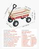 Ziehwagen für Kinder, 101 cm Kleinkind-Wagen mit Holzpaneelen & Griff, Belastbar bis 150 kg, Geländegängiger Nutzanhänger Geburtstaggeschenk für
