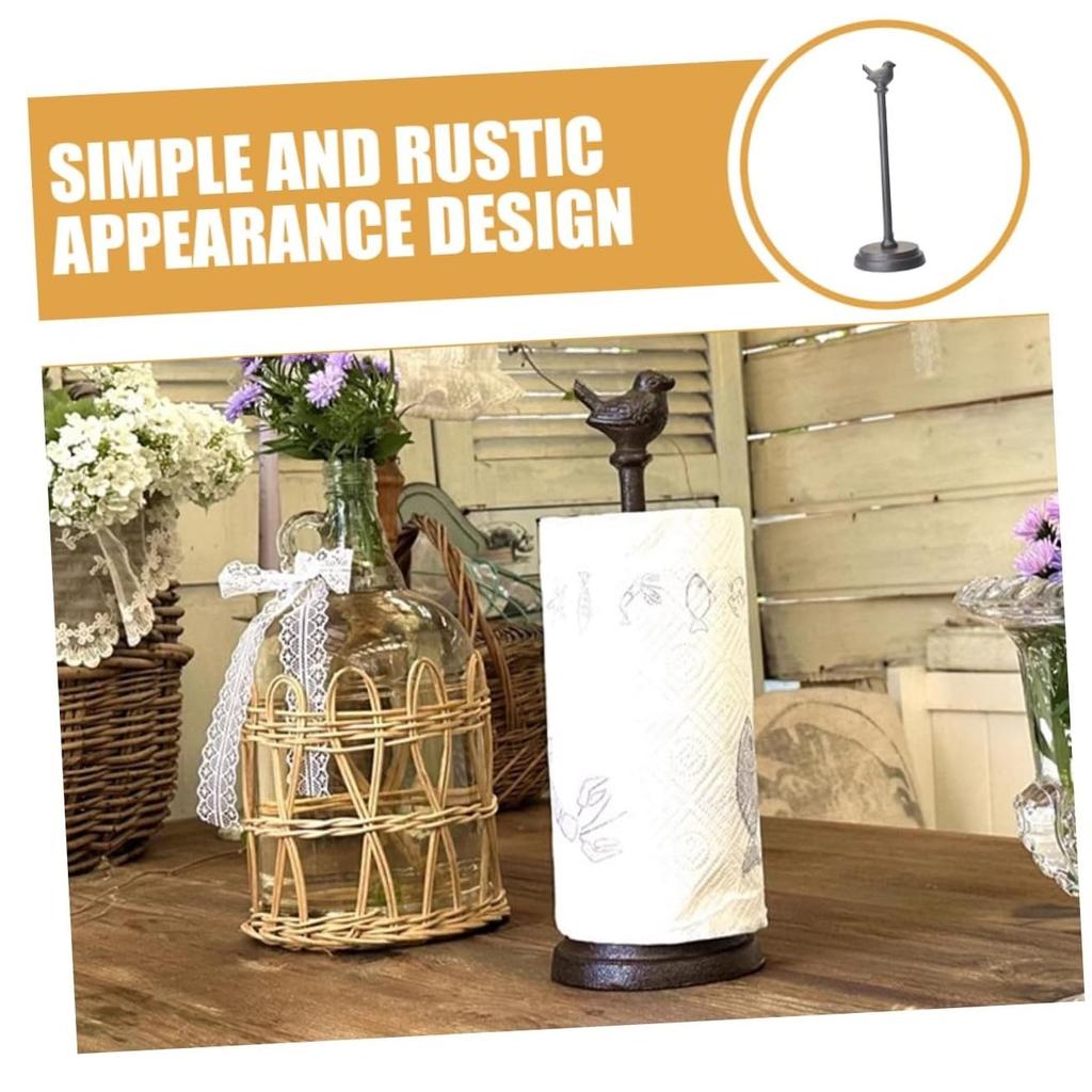 Vintage Cast Iron Craft Bird Tissue Holder Kitchen Paper Towel Holder Desktop Decoration Storage Rack Bathroom Accessories