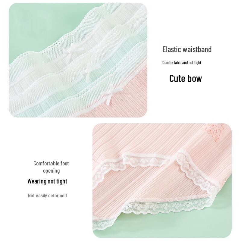 Langsha Girls' Breathable Cotton Briefs (3-Pack)