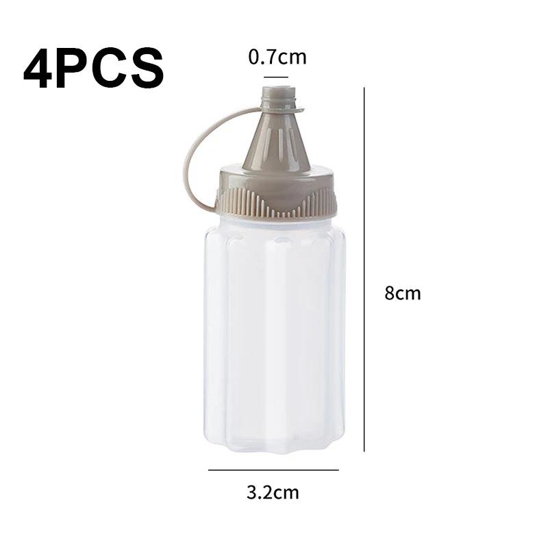 4 Pieces Sauce Squeeze Bottle Plastic Mini Seasoning Box Salad Ketchup Container Outdoor Portable Barbecue Picnic Accessories