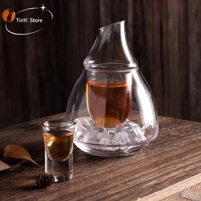 Japanese Glass Wine Pot Transparent Cooling Sake Cup Ice Jug Creative Decanter Wine Bottle Whiskey Dispenser Home Hotel Bar