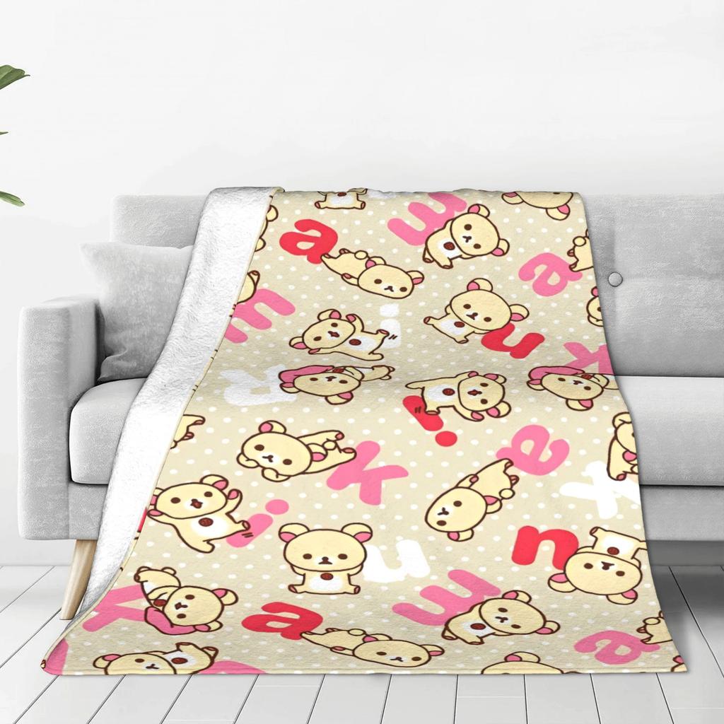 Rilakkuma Blanket Quality Soft  Throw Blanket Winter Children Bedroom Street Trend Bedspread