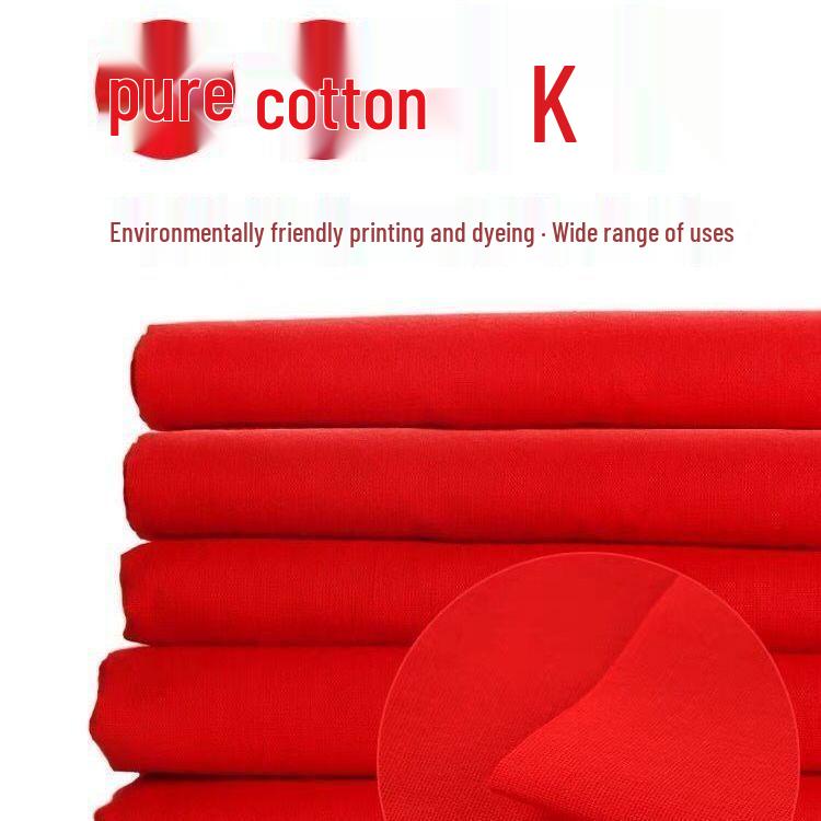 Red Cotton Fabric for Weddings and Celebrations: Buddha Offerings, Red Cloth Strips, Yellow Cloth, and Wine Jar Decorations.