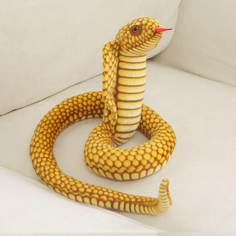 Realistic 3.6ft Snake Plush Soft Cobra Cuddly Toy For Kids Imaginative Playtime