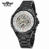 WINNER WINNER Men's Personality Fashion Gold Half Steel Hollow Semi-Automatic Mechanical Watch