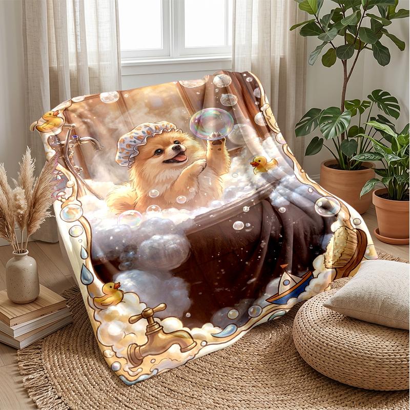 

Bath Time Fantasy blanket Personalized Name Flannel Blanket Soft Cozy Plush Throw for Sofa Bed Lightweight Home Decor 75x90cm