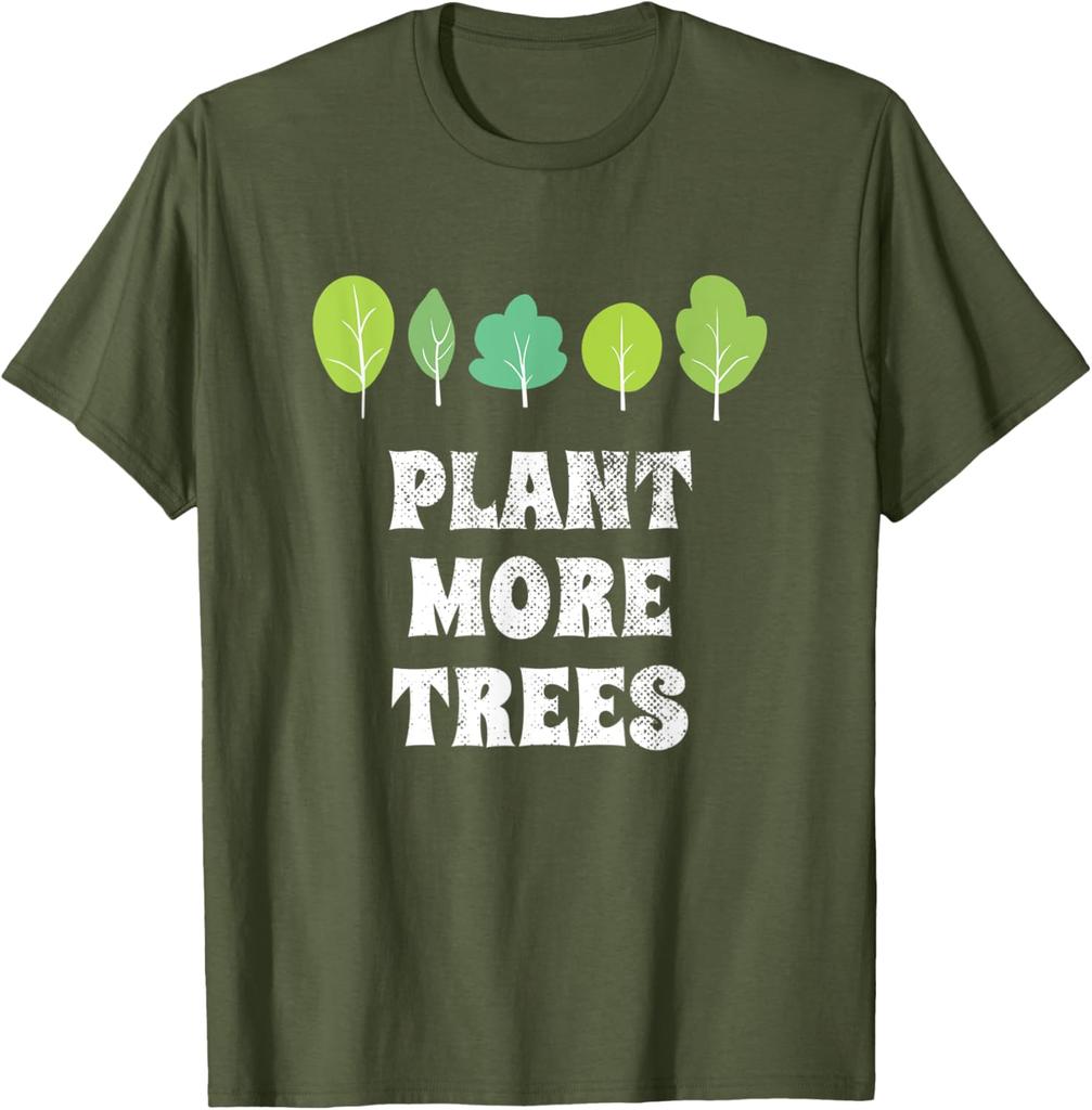 Plant More Trees Graphic Tee Casual Cotton Short Sleeve TShirt Environmental Awareness Gift
