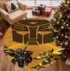 Bumblebee Pattern Round Rug, Indoor/Outdoor Mat, for Picnic, Gameroom, Bedroom, Office, Living Room, Home Decor Carpet, Birthday Gift