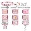 Y2K Zircon Bow Butterfly Heart Moon Pink Purple Blue Italian Charm Links Fit 9MM Stainless Steel Bracelet Women DIY Making Gifts