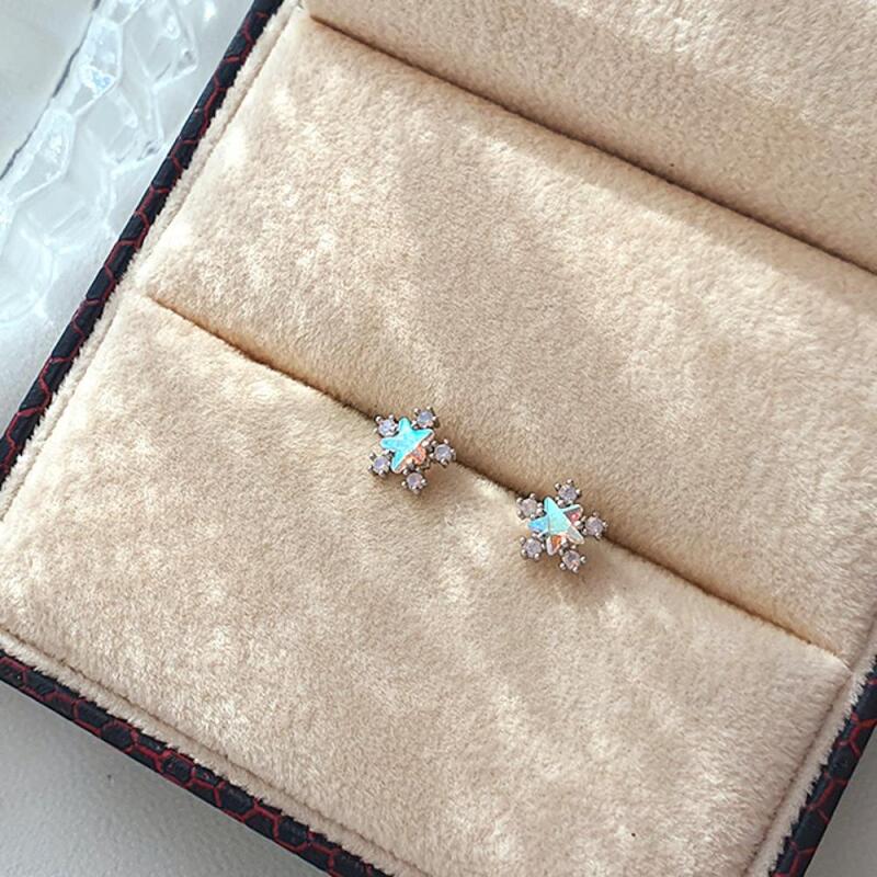 

Datobe Women s Earrings Silver Mini Cute Cubic Pink Gold pink gold