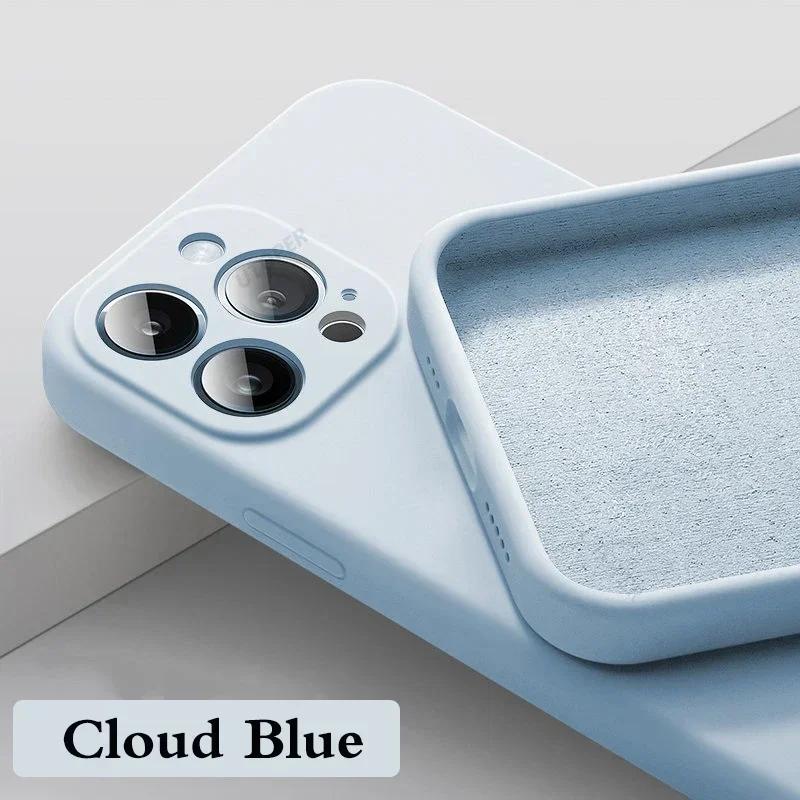 Luxury Silicone Antiskid Phone Case For iPhone 16 15 14 13 11 12 Pro Max 16 Plus Shockproof Full Lens Protection Cover