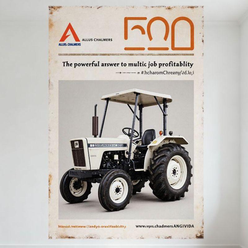Vintage Allis-Chalmers 500 Tractor Metal Sign Retro Advertising Tin Poster for Bar Home Cafe Wall Decor (12x18 Inch) 20x30cm（7.8x11.8inch）