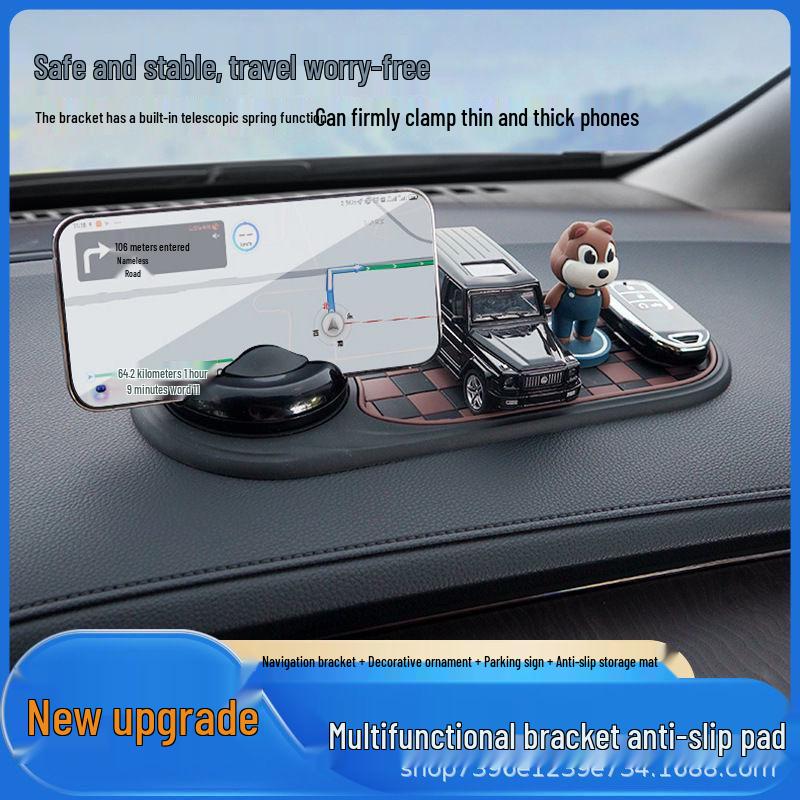 Soft Rubber Phone Holder & Parking Number Plate Combo - Stable and Durable