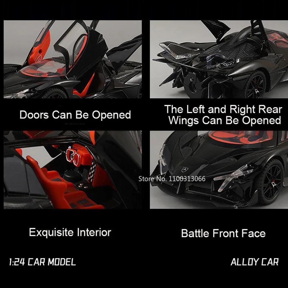 1:24 Scale Apollo EVO Alloy Toys Models Cars 4 Doors Opened Diecast Vehicle Light Sound Sports Car for Children Birthday Gifts
