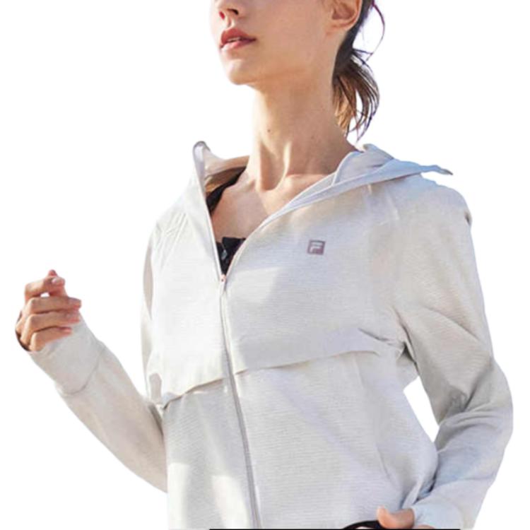 Fila Ice Silk Cooling Waist-Defining Breathable Sun Protection Clothing Women Tops Jade-White A51W421505AWT