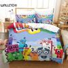 Cartoon Number-Blocks Bedding Set Duvet Cover King Queen Size Boys Adult Soft Comforter Pillowcase