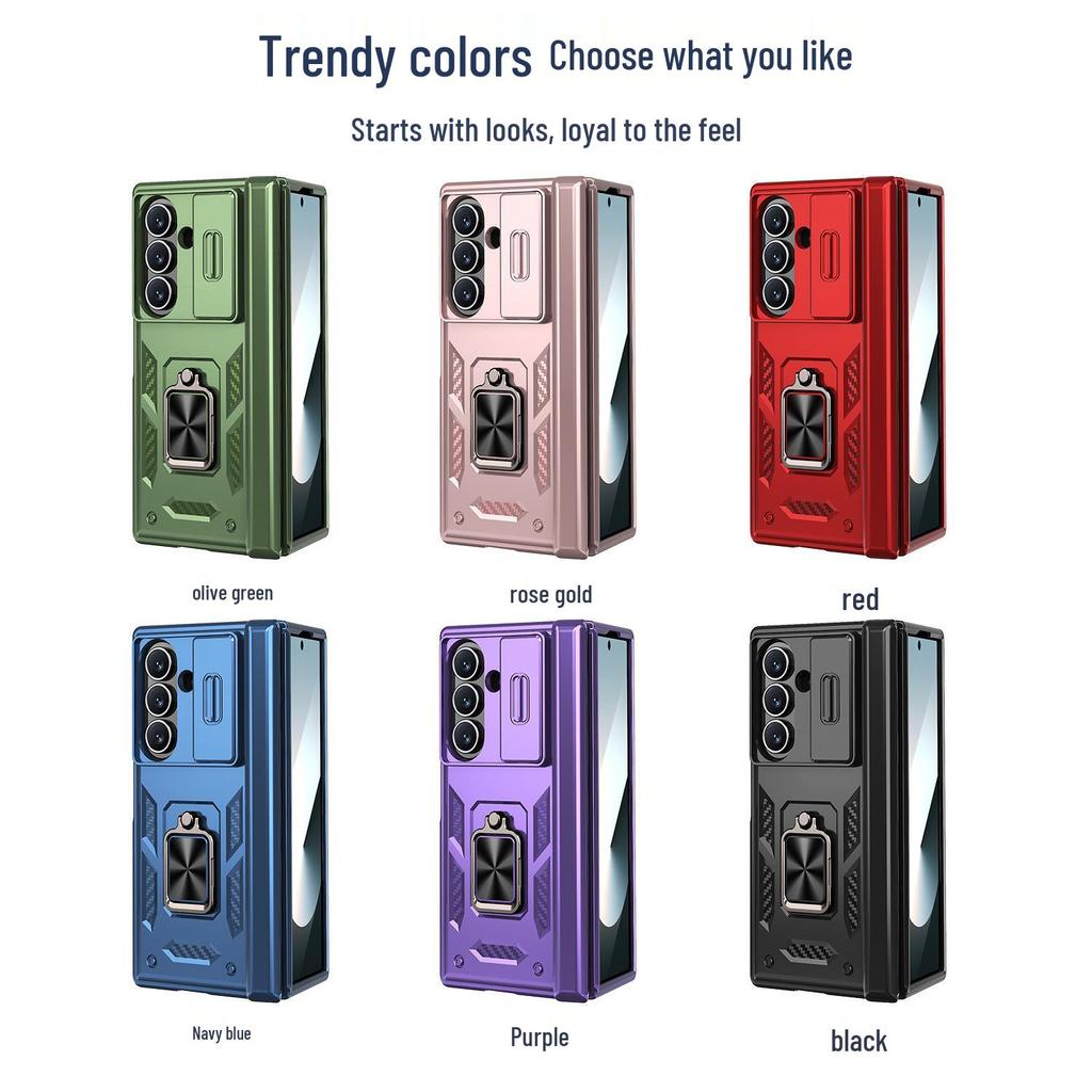 New SAM Z Fold7 Sharp Armor Hinge Ring Stand Anti-drop Folding Phone Case