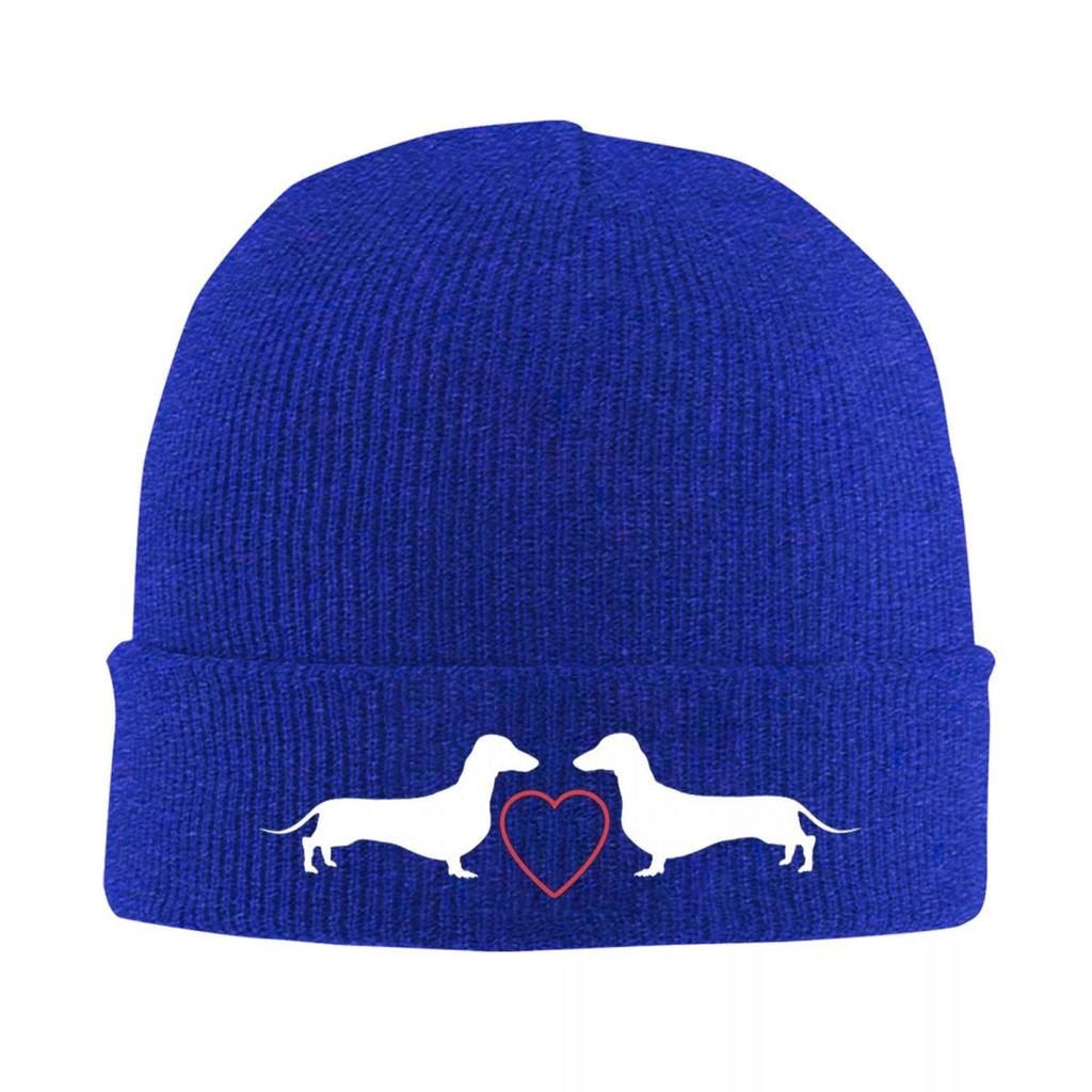 Dachshund Pattern Art Warm Knitted Cap Fashion Bonnet Hat Autumn Winter Outdoor Beanies Hats for Unisex Adult