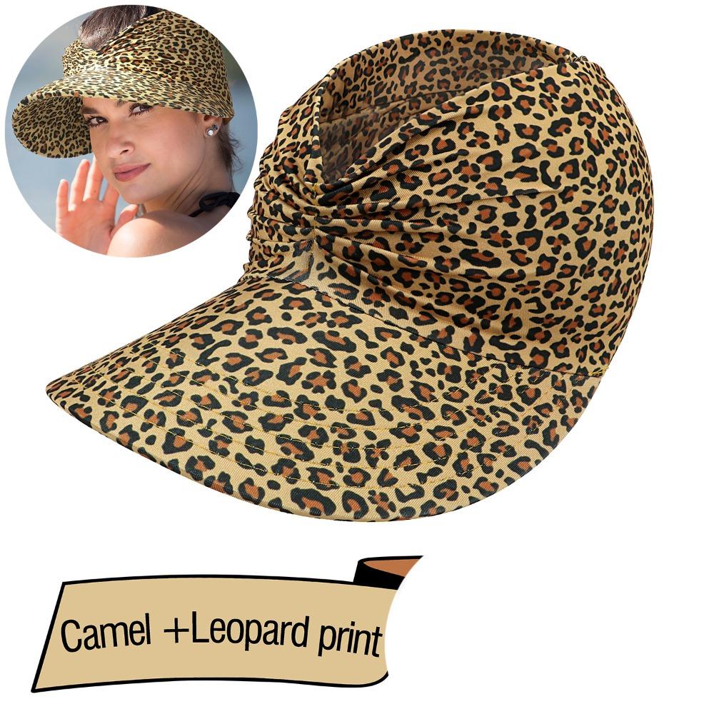 New Anti-UV Summer Visors Hat Flora Printing Breathable Empty Top Hat Empty Top Wide Large Brim Sun Hat Woman