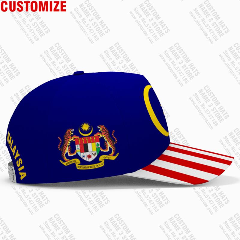 Malaysia Youth Student Diy Free Custom Made Name Number Photo Hat Nation Flag Malay Malaysian Country College Baseball Cap