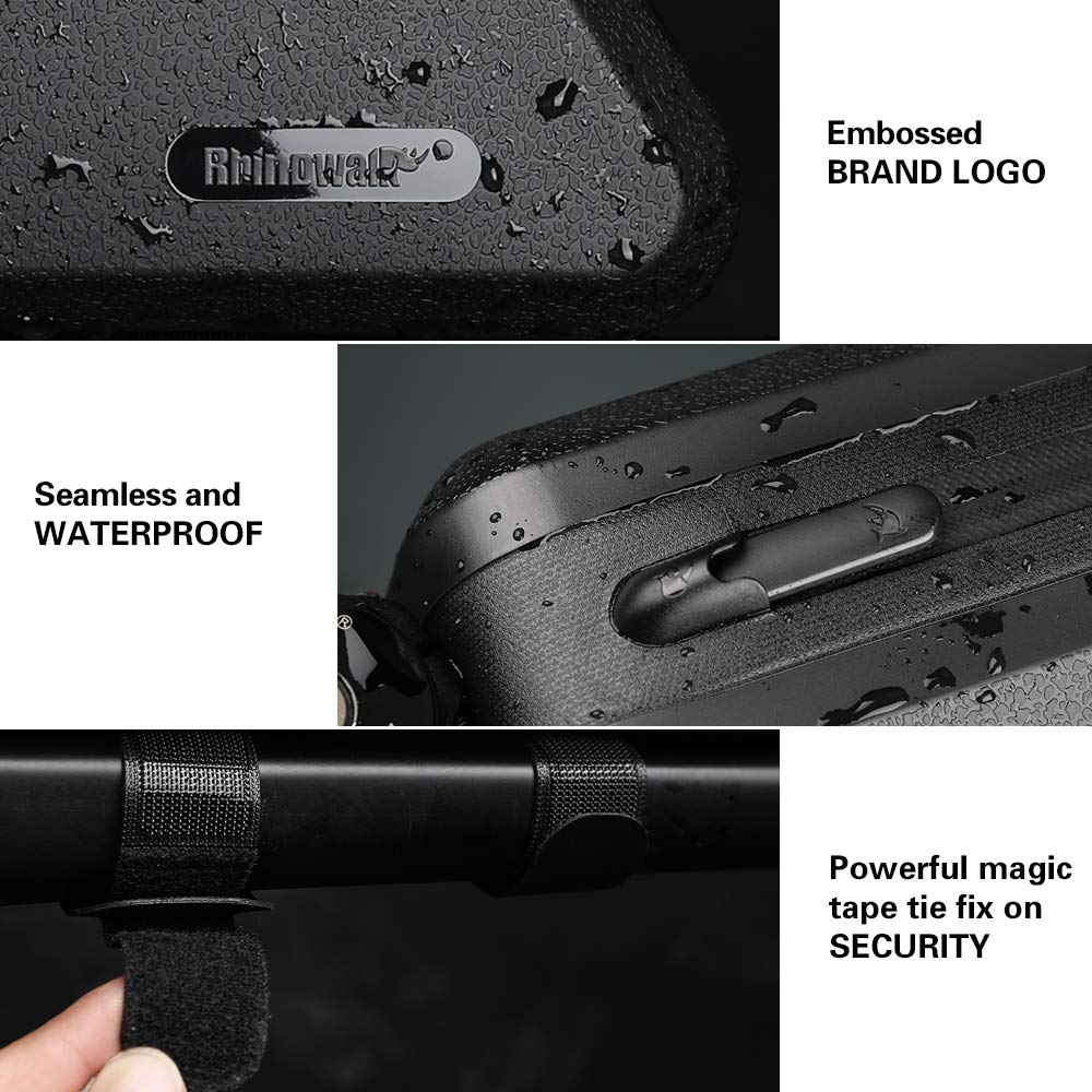 Rhinowalk Bicycle Bag, Bike Top Tube Bag, 1.5L, Waterproof and Stable Bicycle Frame Bag, Professional Cycling Accessories