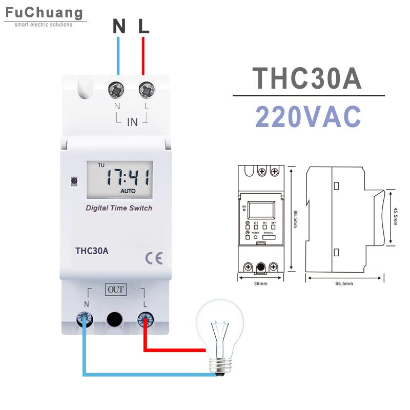 Weekly Programmable Din Rail Digital TIME SWITCH Relay Timer 28 On/off THC15A THC30A 220V 110V 24V 12V for Control Street Lamp