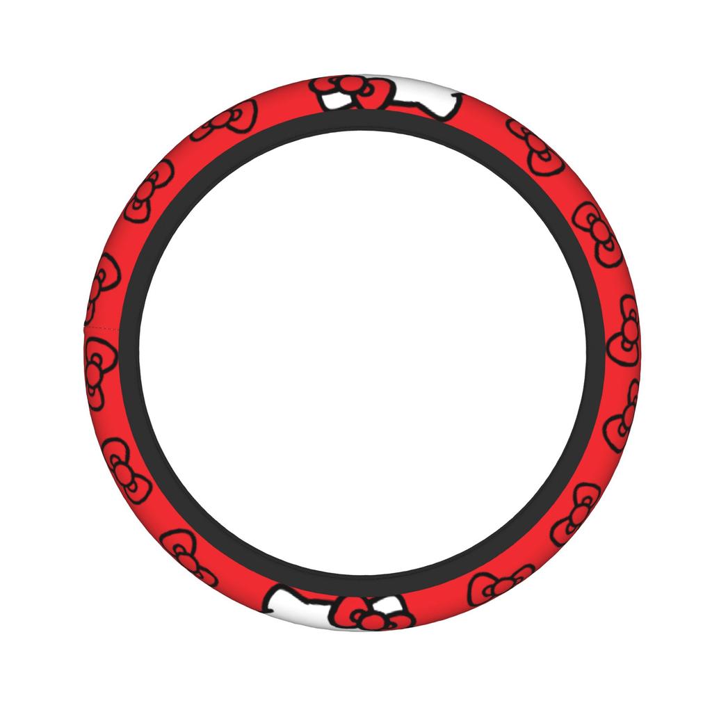 Kittys Cartoon Car Steering Wheel Cover 38cm Steering Wheel Protective Cover Auto Decoration Interior Accessories