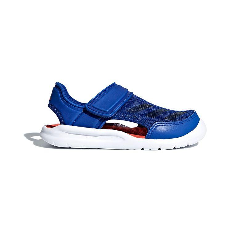 Adidas Fortaswim Space Leather Comfortable Versatile Flat Childrens Sandals Kids Sandals Blue Orange White AC8253